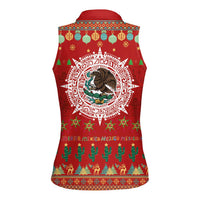 Mexico Merry Christmas Women Sleeveless Polo Shirt Mexican Cultural Emblem Xmas Style - Wonder Print Shop