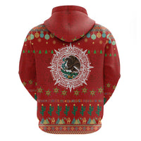 Mexico Merry Christmas Zip Hoodie Mexican Cultural Emblem Xmas Style - Wonder Print Shop