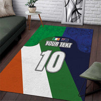 Custom Ireland and Australia Area Rug Shamrocks and Aboriginal Art