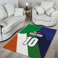 Custom Ireland and Australia Area Rug Shamrocks and Aboriginal Art