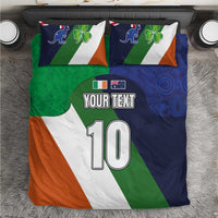 Custom Ireland and Australia Bedding Set Shamrocks and Aboriginal Art
