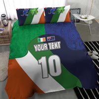 Custom Ireland and Australia Bedding Set Shamrocks and Aboriginal Art