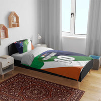 Custom Ireland and Australia Bedding Set Shamrocks and Aboriginal Art