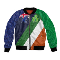 Custom Ireland and Australia Bomber Jacket Shamrocks and Aboriginal Art