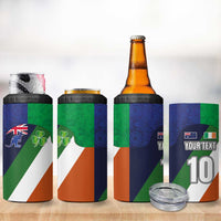 Custom Ireland and Australia 4 in 1 Can Cooler Tumbler Shamrocks and Aboriginal Art