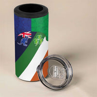 Custom Ireland and Australia 4 in 1 Can Cooler Tumbler Shamrocks and Aboriginal Art