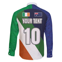 Custom Ireland and Australia Family Matching Long Sleeve Bodycon Dress and Hawaiian Shirt Shamrocks and Aboriginal Art