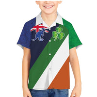 Custom Ireland and Australia Family Matching Mermaid Dress and Hawaiian Shirt Shamrocks and Aboriginal Art