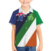 Custom Ireland and Australia Family Matching Summer Maxi Dress and Hawaiian Shirt Shamrocks and Aboriginal Art