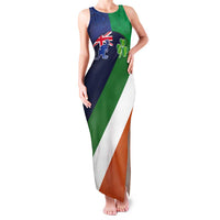 Custom Ireland and Australia Family Matching Tank Maxi Dress and Hawaiian Shirt Shamrocks and Aboriginal Art