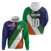 Custom Ireland and Australia Hoodie Shamrocks and Aboriginal Art