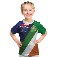 Custom Ireland and Australia Kid T Shirt Shamrocks and Aboriginal Art