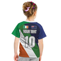 Custom Ireland and Australia Kid T Shirt Shamrocks and Aboriginal Art