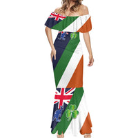 Custom Ireland and Australia Mermaid Dress Shamrocks and Aboriginal Art