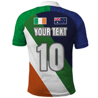 Custom Ireland and Australia Polo Shirt Shamrocks and Aboriginal Art