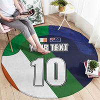 Custom Ireland and Australia Round Carpet Shamrocks and Aboriginal Art