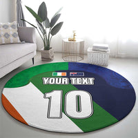Custom Ireland and Australia Round Carpet Shamrocks and Aboriginal Art