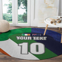 Custom Ireland and Australia Round Carpet Shamrocks and Aboriginal Art