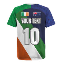Custom Ireland and Australia Rugby Jersey Shamrocks and Aboriginal Art