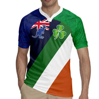 Custom Ireland and Australia Rugby Jersey Shamrocks and Aboriginal Art