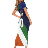 Custom Ireland and Australia Short Sleeve Bodycon Dress Shamrocks and Aboriginal Art
