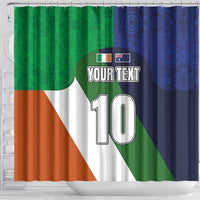 Custom Ireland and Australia Shower Curtain Shamrocks and Aboriginal Art
