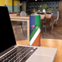 Custom Ireland and Australia Skinny Tumbler Shamrocks and Aboriginal Art