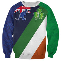 Custom Ireland and Australia Sweatshirt Shamrocks and Aboriginal Art
