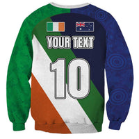 Custom Ireland and Australia Sweatshirt Shamrocks and Aboriginal Art