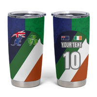 Custom Ireland and Australia Tumbler Cup Shamrocks and Aboriginal Art