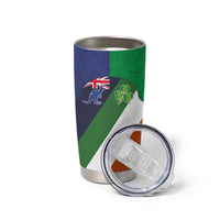 Custom Ireland and Australia Tumbler Cup Shamrocks and Aboriginal Art