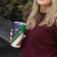 Custom Ireland and Australia Tumbler Cup Shamrocks and Aboriginal Art