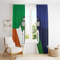 Custom Ireland and Australia Window Curtain Shamrocks and Aboriginal Art