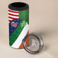 Custom Ireland and United States 4 in 1 Can Cooler Tumbler Shamrocks and American Flag Style