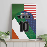 Custom Ireland and United States Canvas Wall Art Shamrocks and American Flag Style