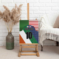 Custom Ireland and United States Canvas Wall Art Shamrocks and American Flag Style