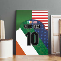 Custom Ireland and United States Canvas Wall Art Shamrocks and American Flag Style