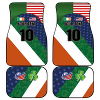 Custom Ireland and United States Car Mats Shamrocks and American Flag Style