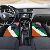 Custom Ireland and United States Car Mats Shamrocks and American Flag Style