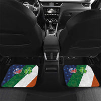 Custom Ireland and United States Car Mats Shamrocks and American Flag Style