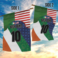 Custom Ireland and United States Garden Flag Shamrocks and American Flag Style