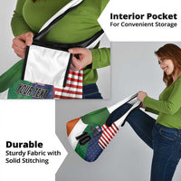 Custom Ireland and United States Grocery Bag Shamrocks and American Flag Style
