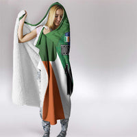 Custom Ireland and United States Hooded Blanket Shamrocks and American Flag Style