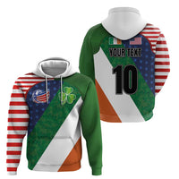Custom Ireland and United States Hoodie Shamrocks and American Flag Style
