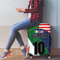 Custom Ireland and United States Luggage Cover Shamrocks and American Flag Style