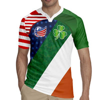 Custom Ireland and United States Rugby Jersey Shamrocks and American Flag Style