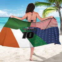 Custom Ireland and United States Sarong Shamrocks and American Flag Style