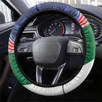 Ireland and United States Steering Wheel Cover Shamrocks and American Flag Style