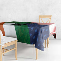 Custom Ireland and United States Tablecloth Shamrocks and American Flag Style
