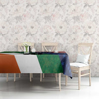 Custom Ireland and United States Tablecloth Shamrocks and American Flag Style